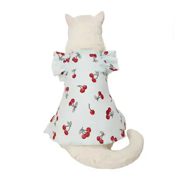 Весенне-летняя одежда для домашних животных, Вишневая рубашка, юбка для собак, милая одежда для собак, летние принцессы, товары для домашних животных