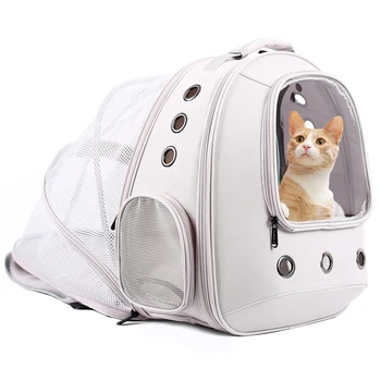 Расширяемый рюкзак для кошек, вентиляция, переноска для домашних животных, рюкзак для кошек и собак, 16 фунтов, Походный рюкзак для собак