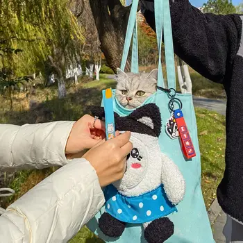 Переносная сумка для переноски домашних животных, очаровательная многоцелевая сумка для собак и кошек с отличным мультяшным рисунком