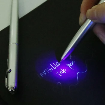 Новые офисные школьные принадлежности 1ШТ Пластиковый материал Ручка с невидимыми чернилами со светом УФ-лампы Magic Secret Spy Шариковая ручка