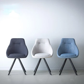 Компьютерный Эргономичный стул скандинавского дизайна, металлическая перекладина, кухонный стул для столовой, Современный офисный шезлонг, мебель для гостиной
