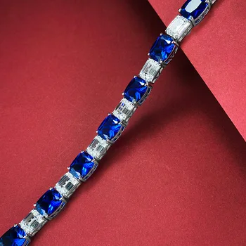 Королевский синий браслет 8 * 10 Полный Бриллиантовый браслет Женская Персонализированная мода Темперамент Богатый Женский стиль 2